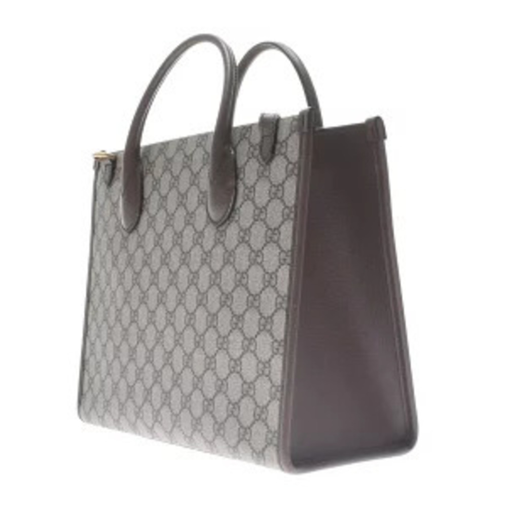 Gucci Brown Donald Handbag Tote Beige Bag Disney GG Supreme Canvas Duck